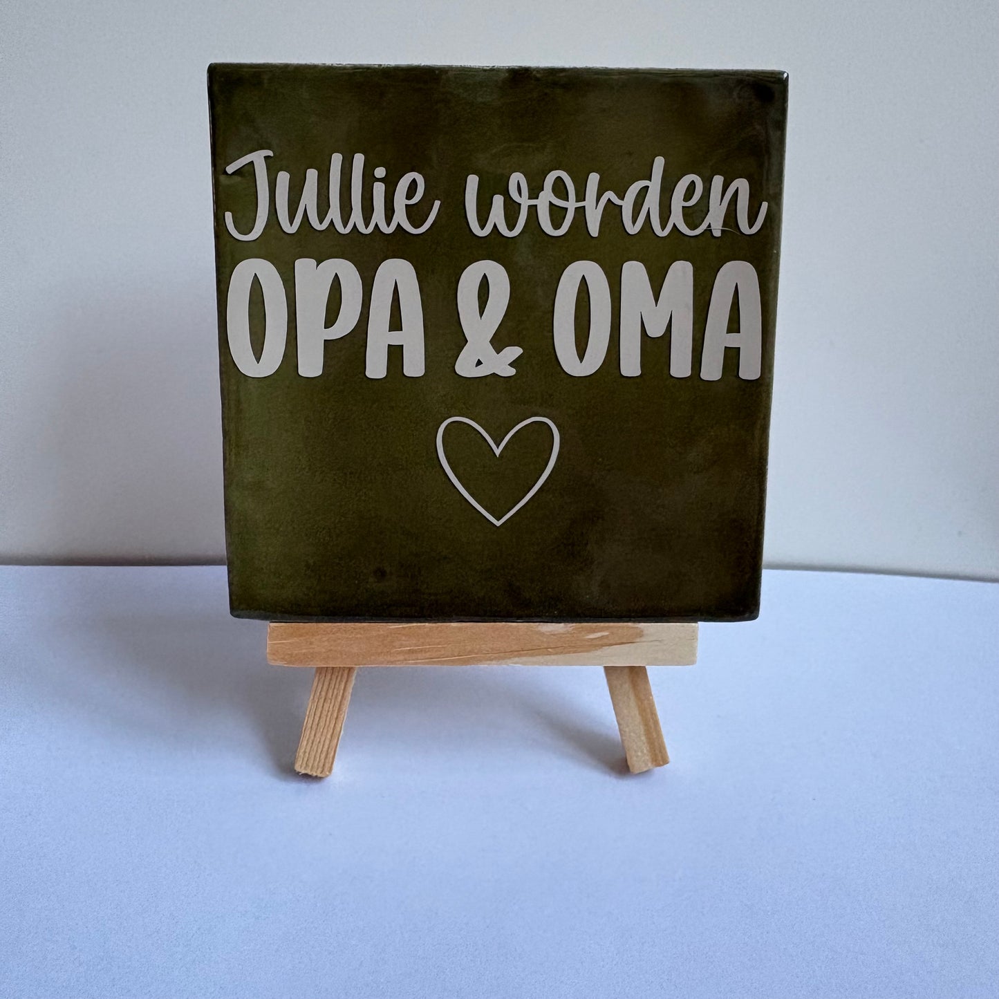 Tegeltje met tekst Jullie worden opa en oma!