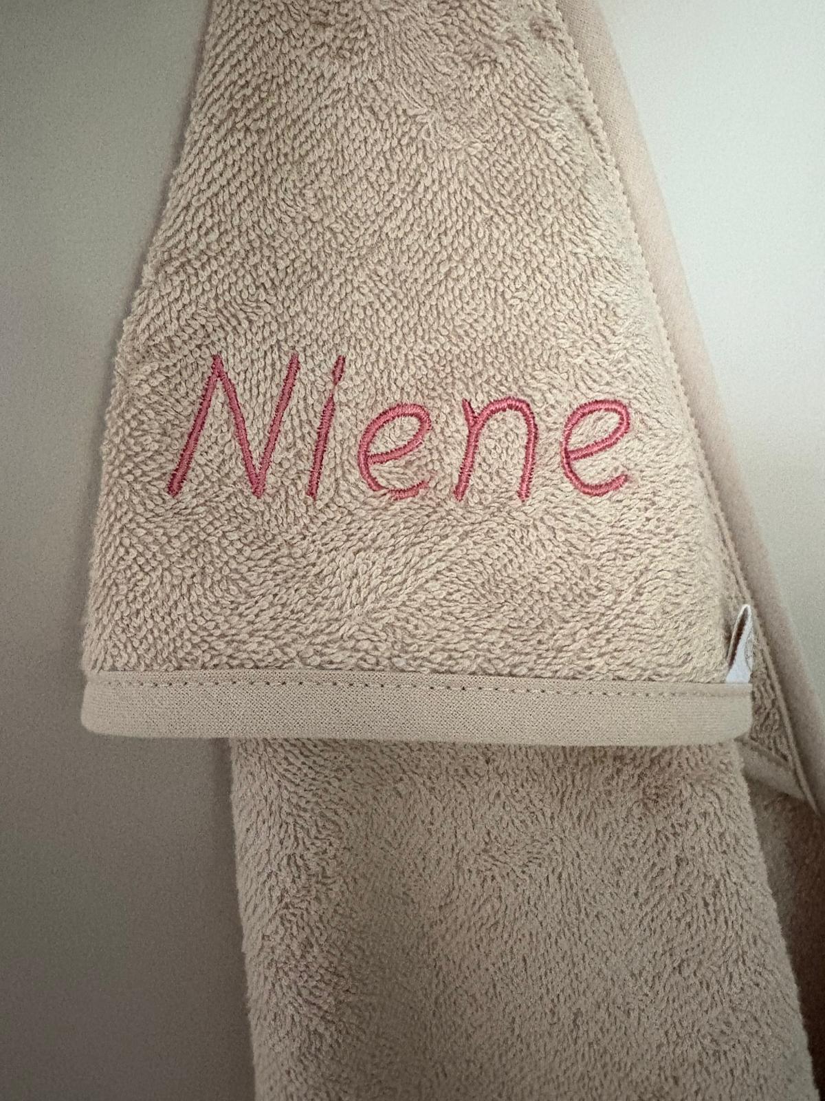 Badcape met naam - Zand