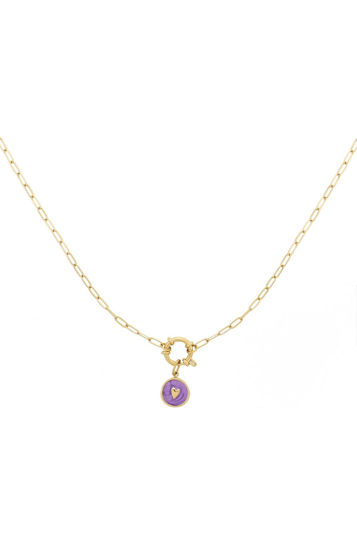 Bedel ketting - Paars hart