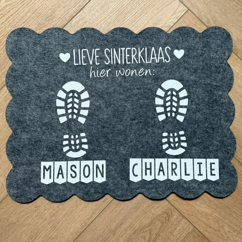 Schoenzetmat met naam - 2 kinderen