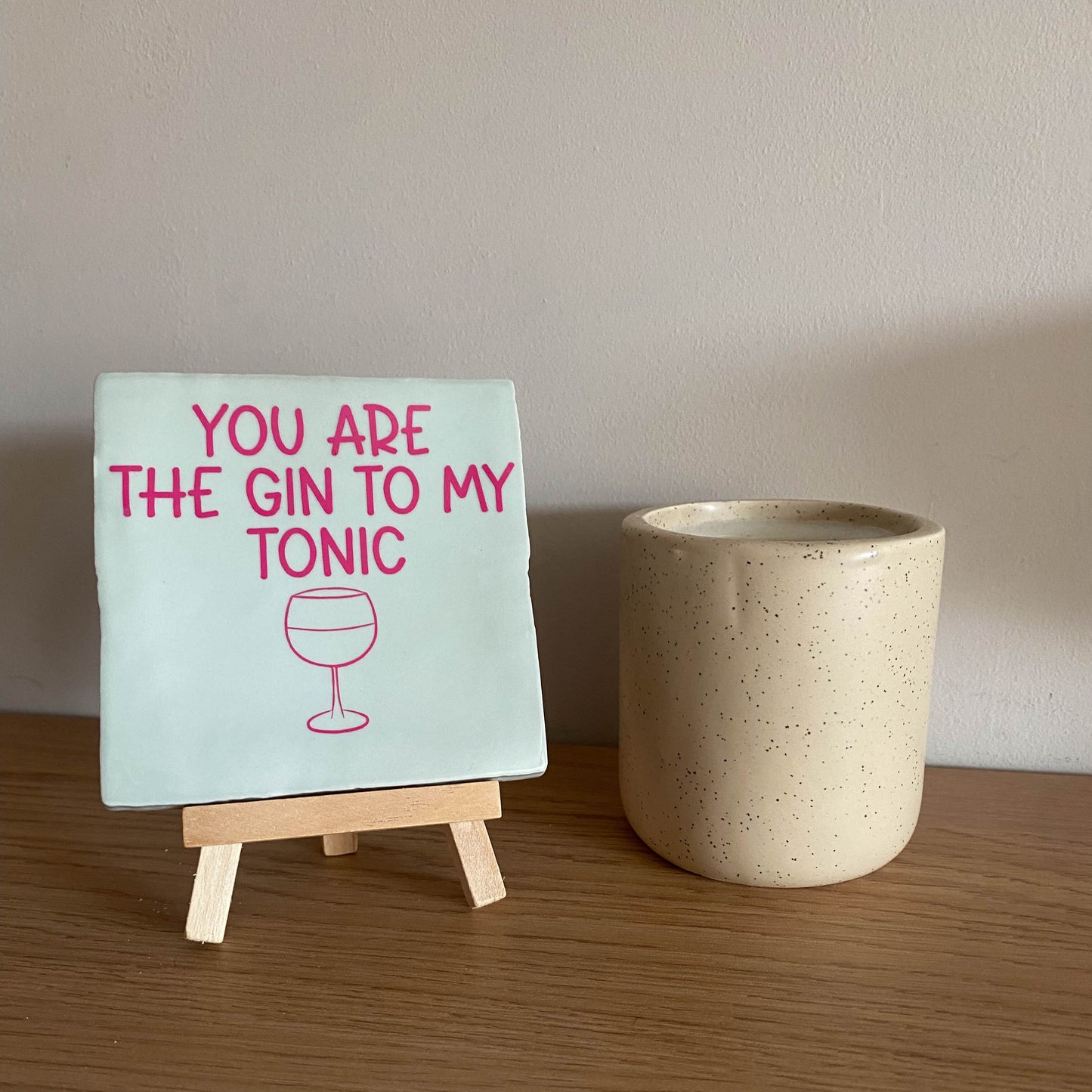 Tegeltje met tekst Gin