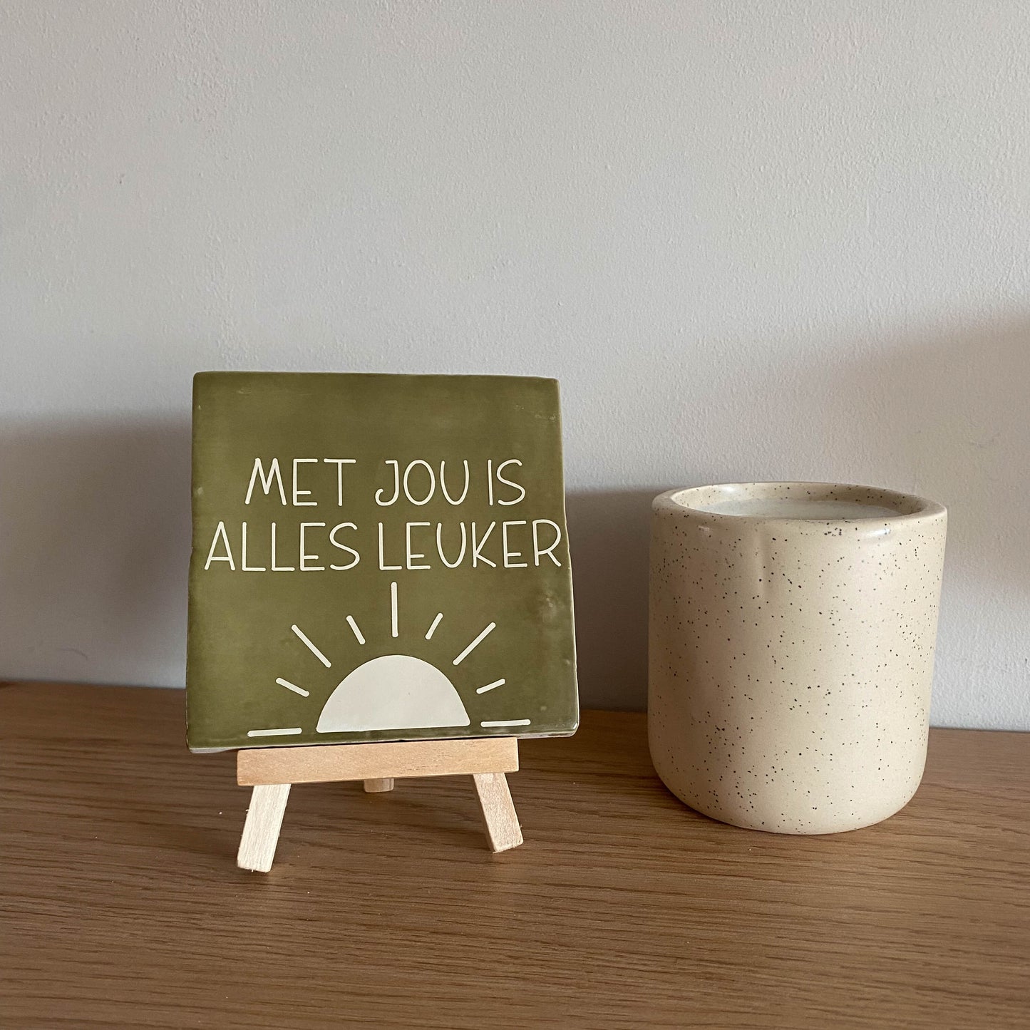 Tegeltje met tekst Met jou is alles leuker