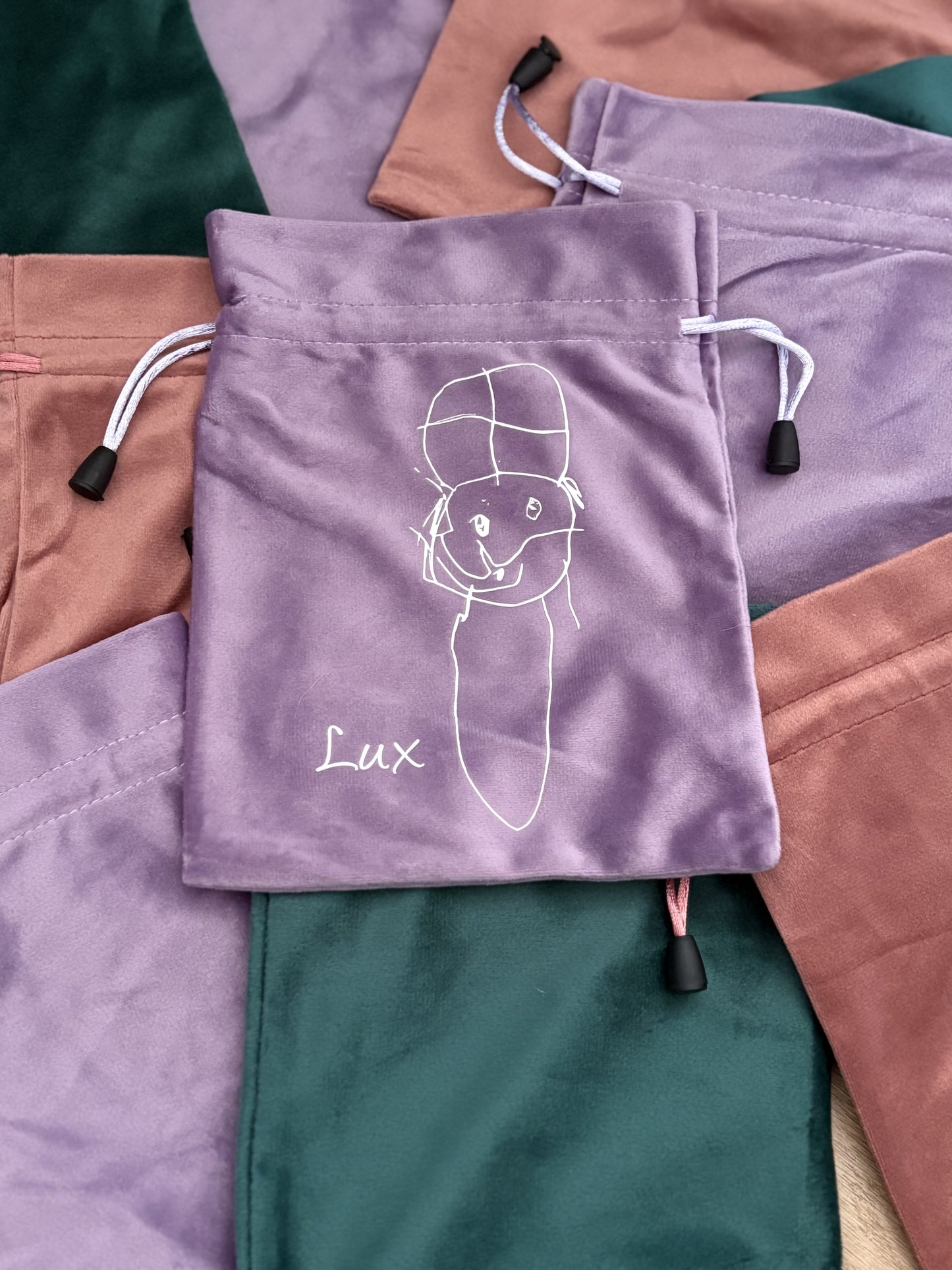 Pepernotenzakje met naam - Velvet - Eigen tekening