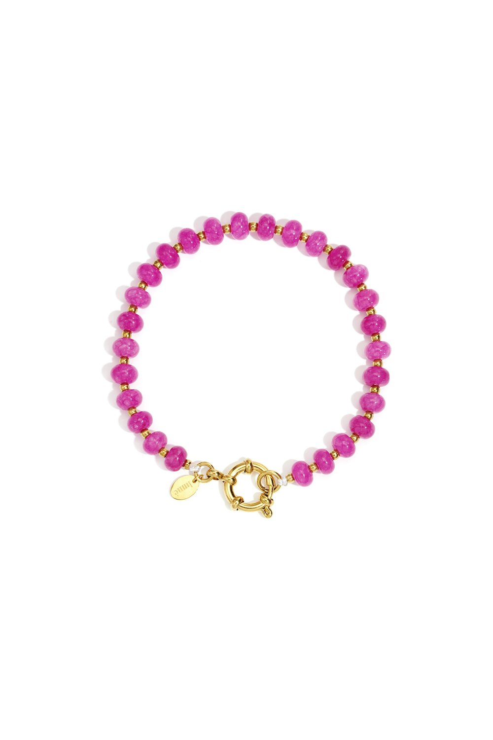 Armbandje natuursteen kralen - Roze