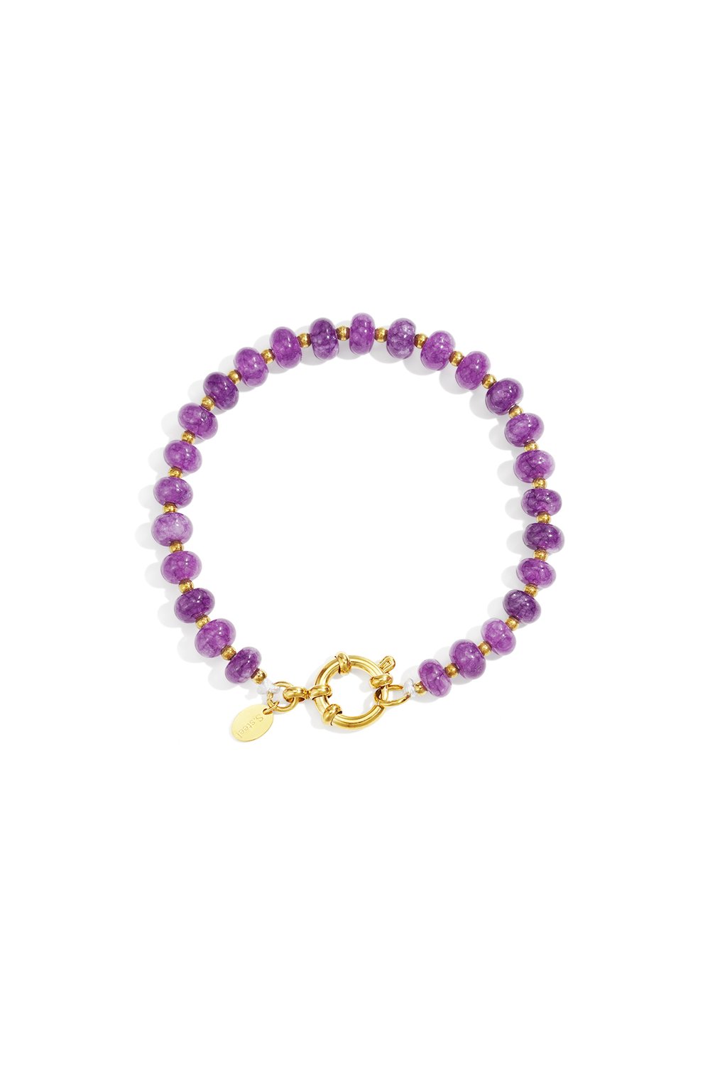 Armbandje natuursteen kralen - Paars