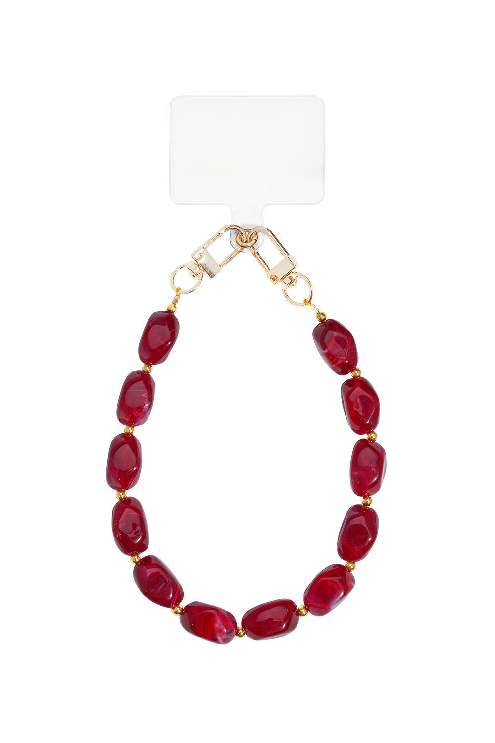 Telefoonkoord pols kralen - Rood