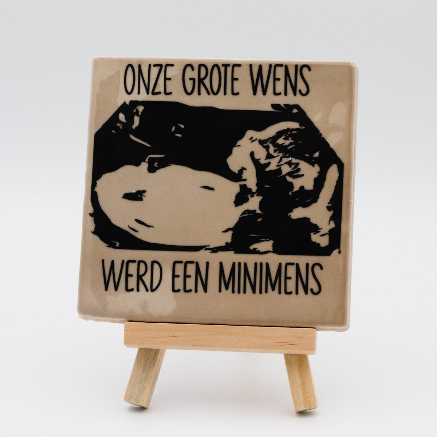 Tegeltje met echofoto - Grote wens - Pienies