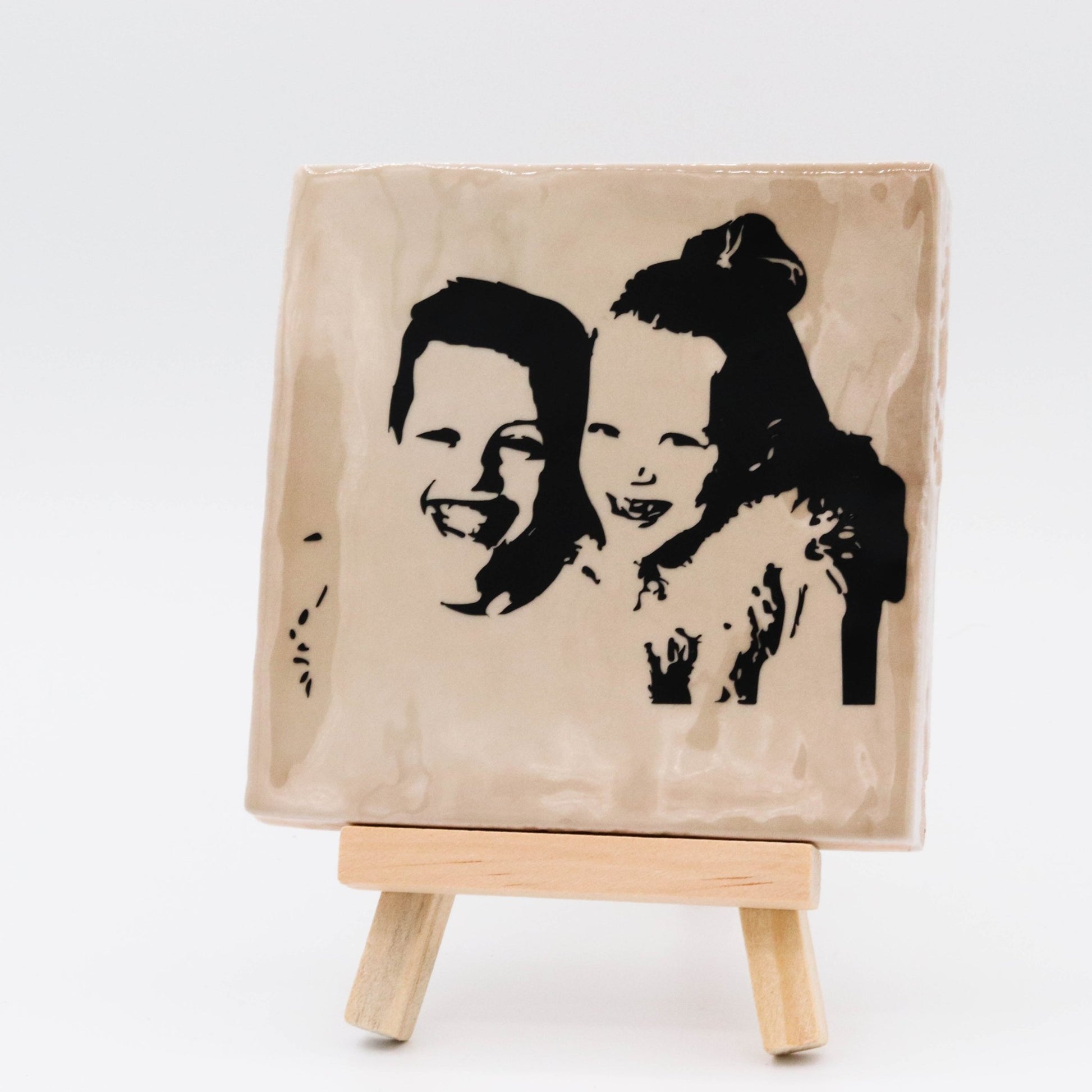 Tegeltje met foto - Pienies