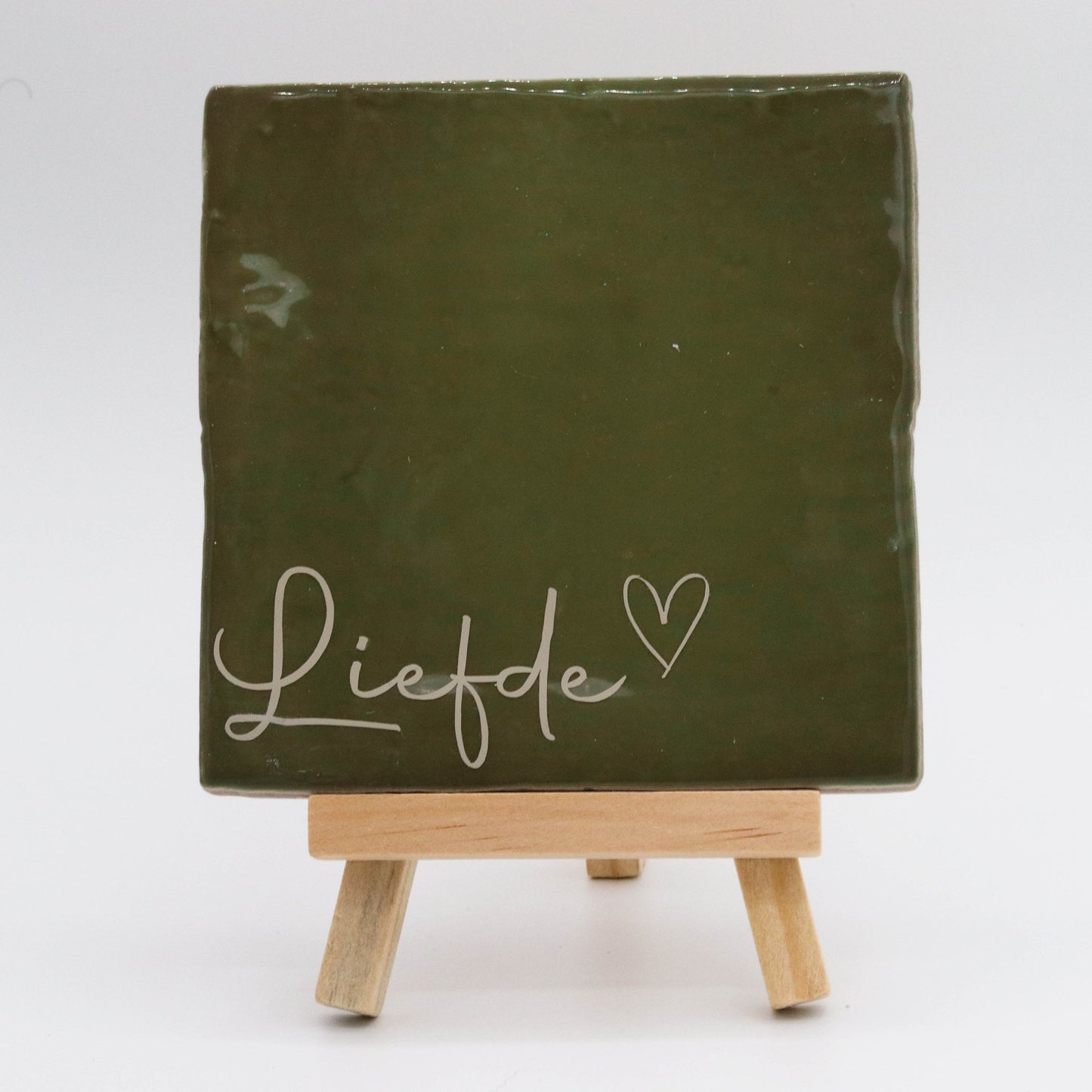 Tegeltje met tekst Liefde - Pienies