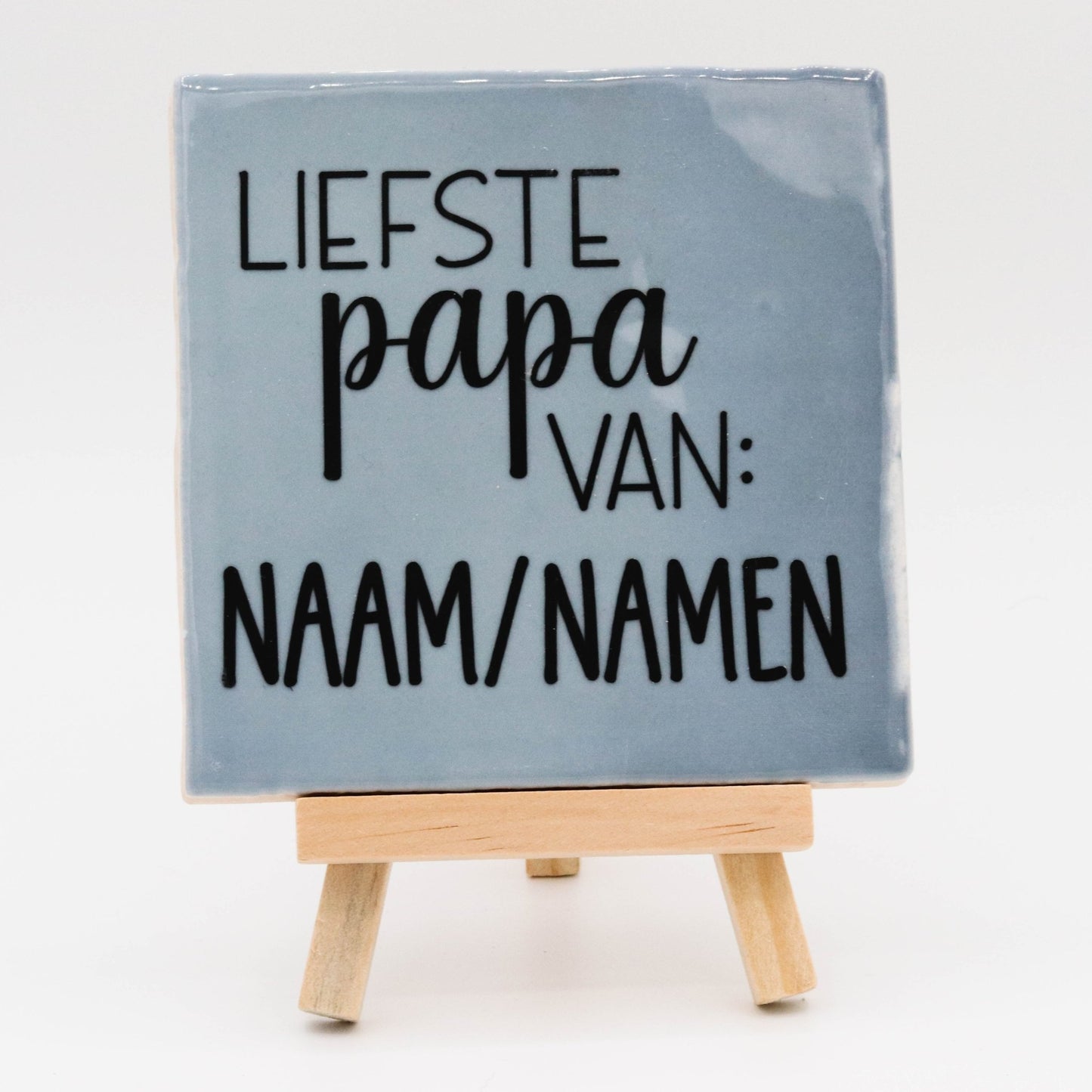 Tegeltje met tekst Liefste papa van - Pienies