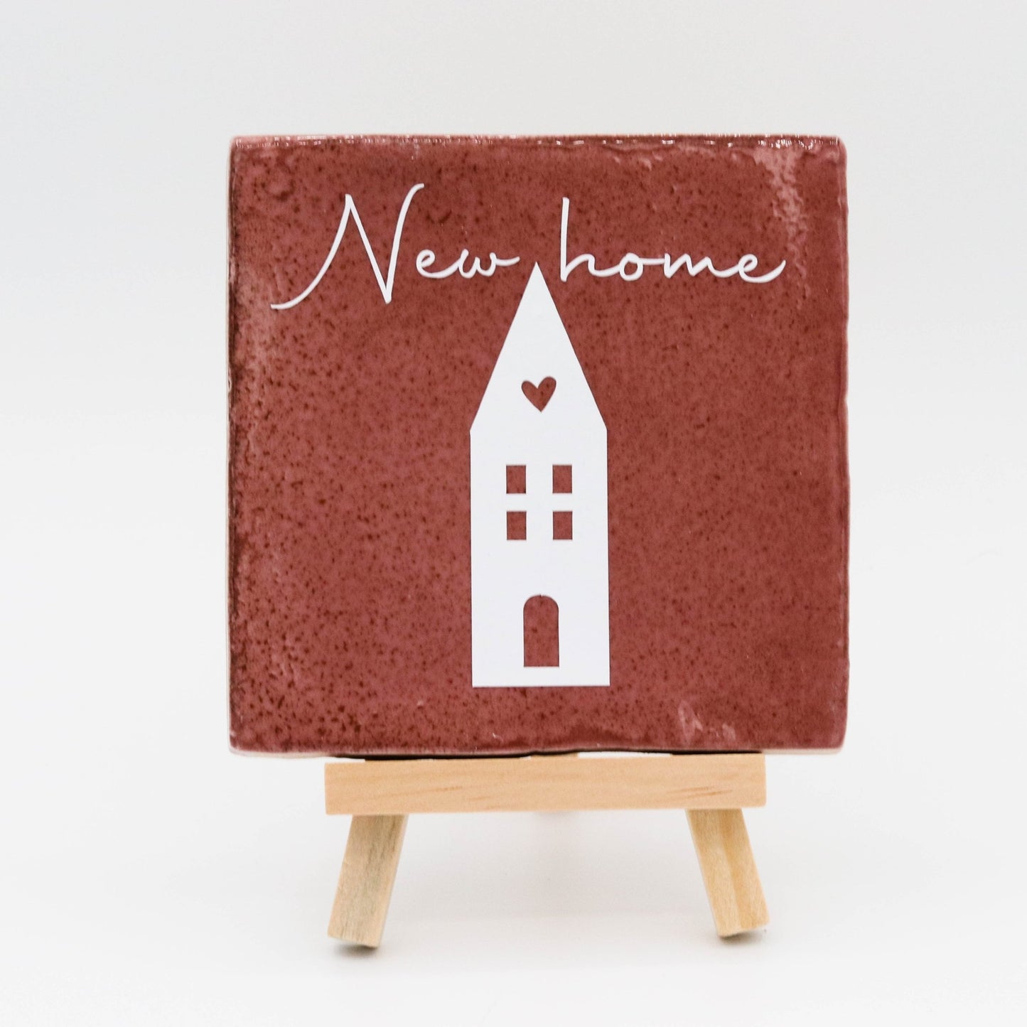 Tegeltje met tekst New Home - Pienies