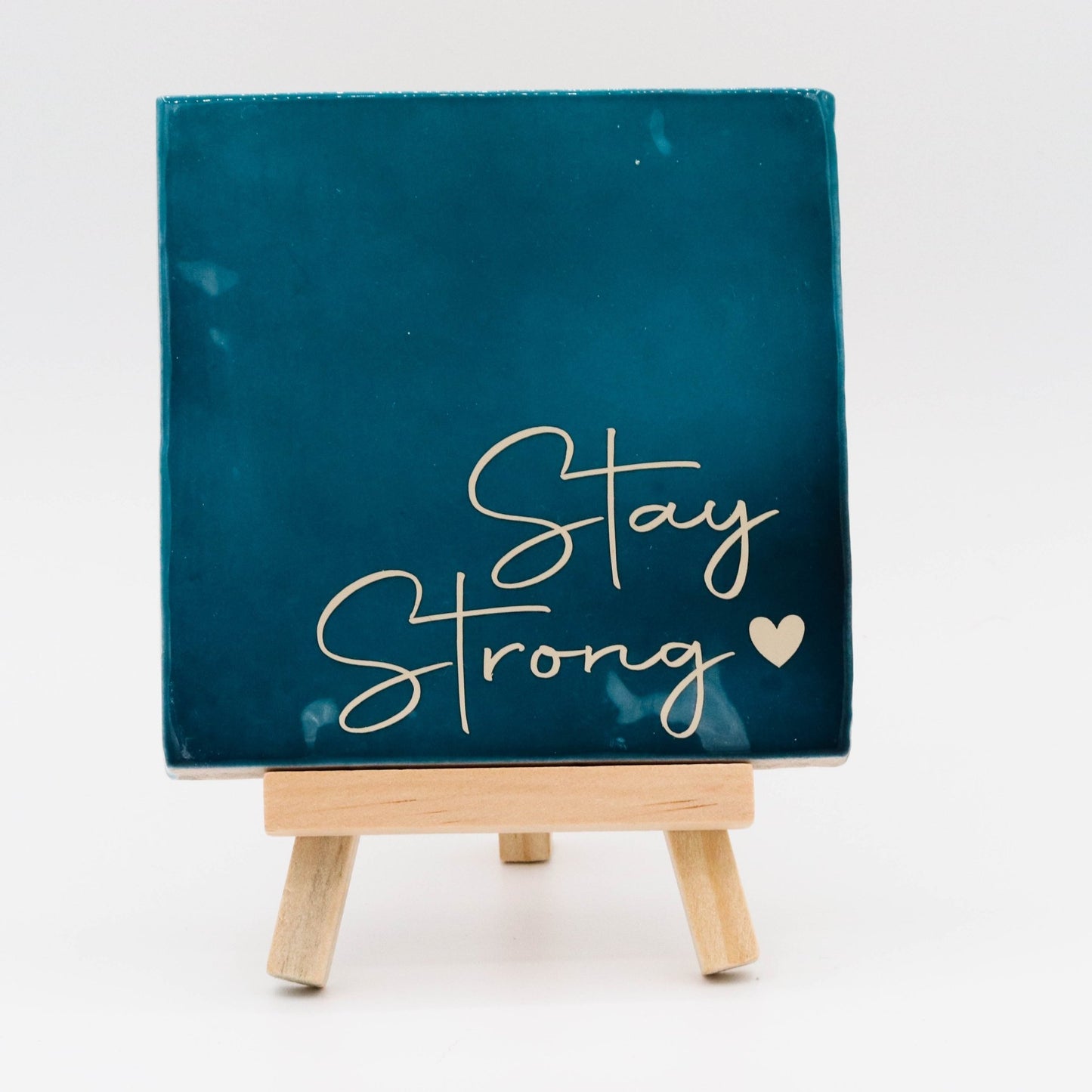 Tegeltje met tekst Stay Strong - Pienies