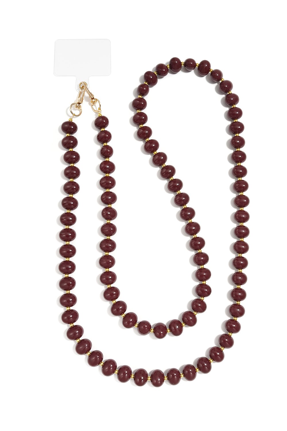 Telefoonkoord heup kralen - Rood/bruin