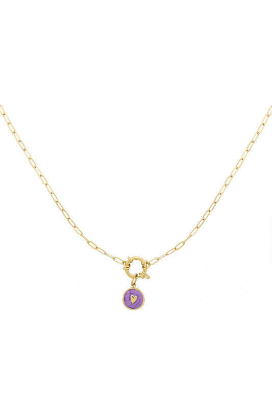 Bedel ketting - Paars hart