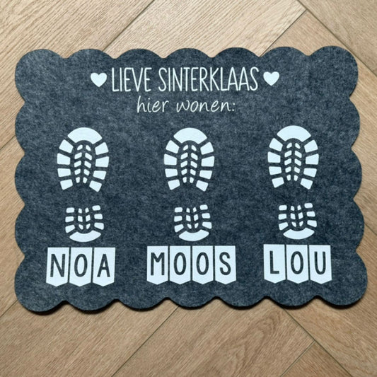 Schoenzetmat met naam - 3 kinderen