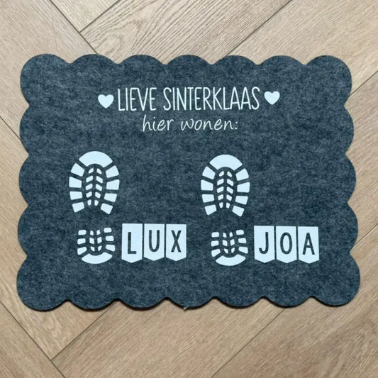 Schoenzetmat met naam - 2 kinderen
