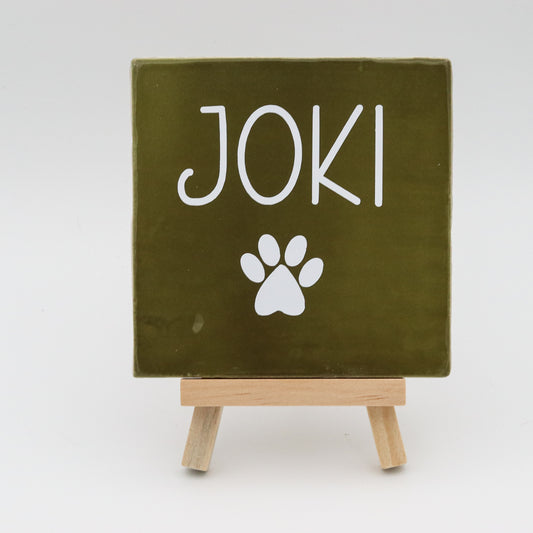 Tegeltje met tekst Naam hond