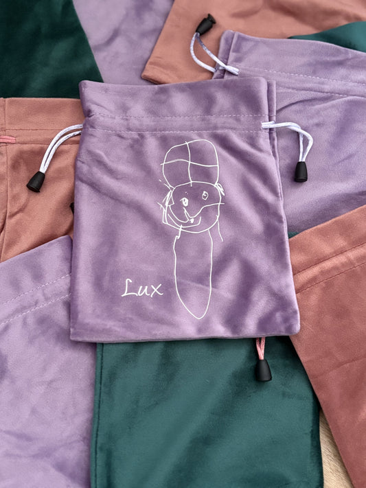 Pepernotenzakje met naam - Velvet - Eigen tekening