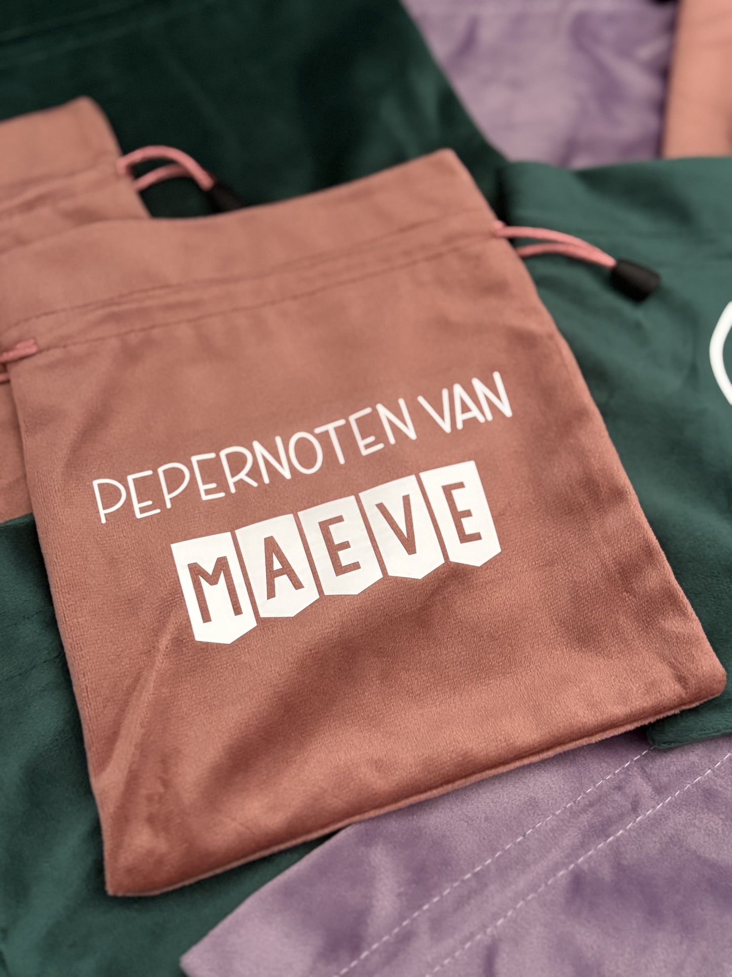 Pepernotenzakje met naam - Velvet - Pepernoten van