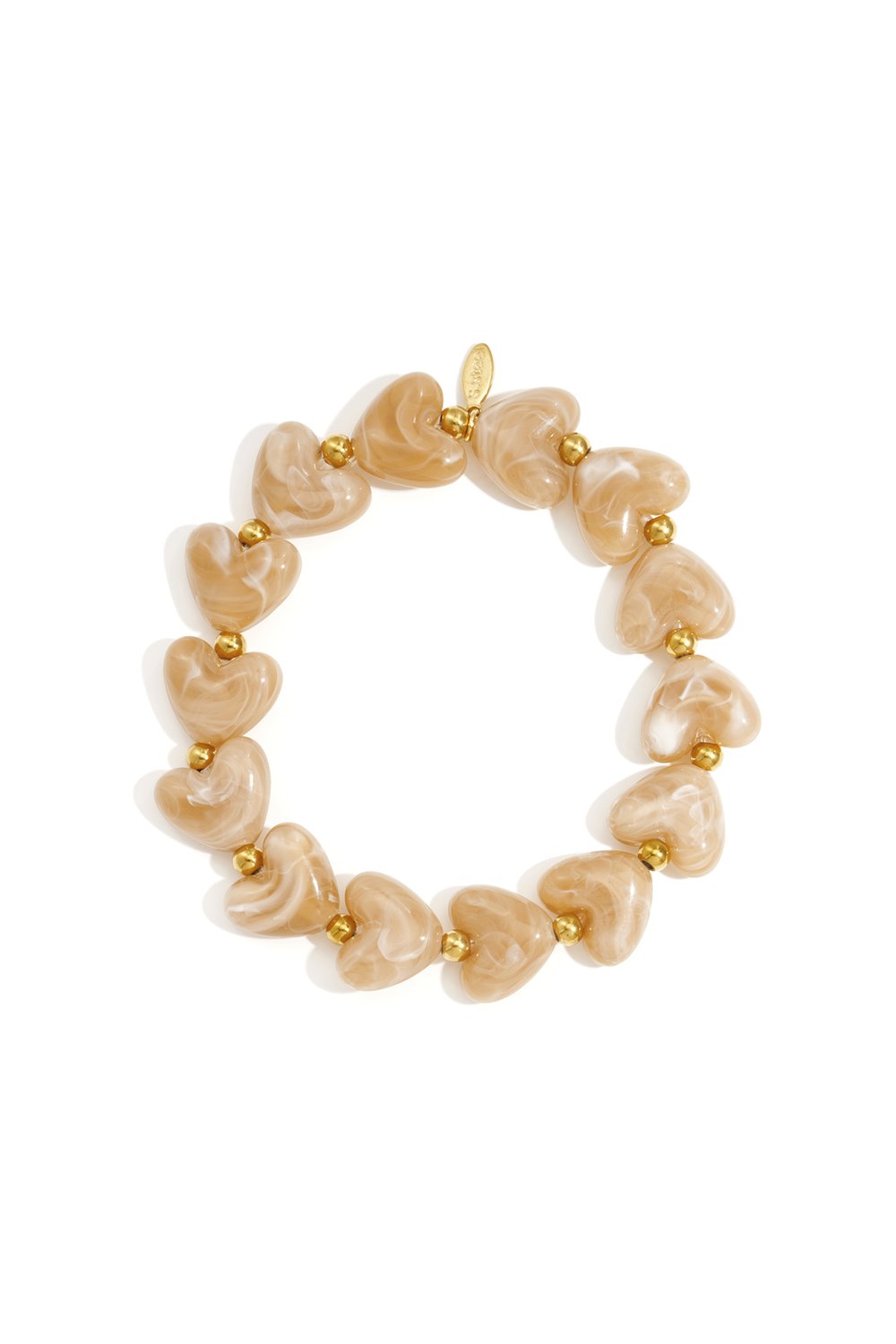 Armband hartjes - Beige