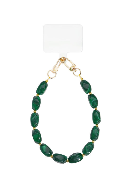 Telefoonkoord pols kralen - Groen