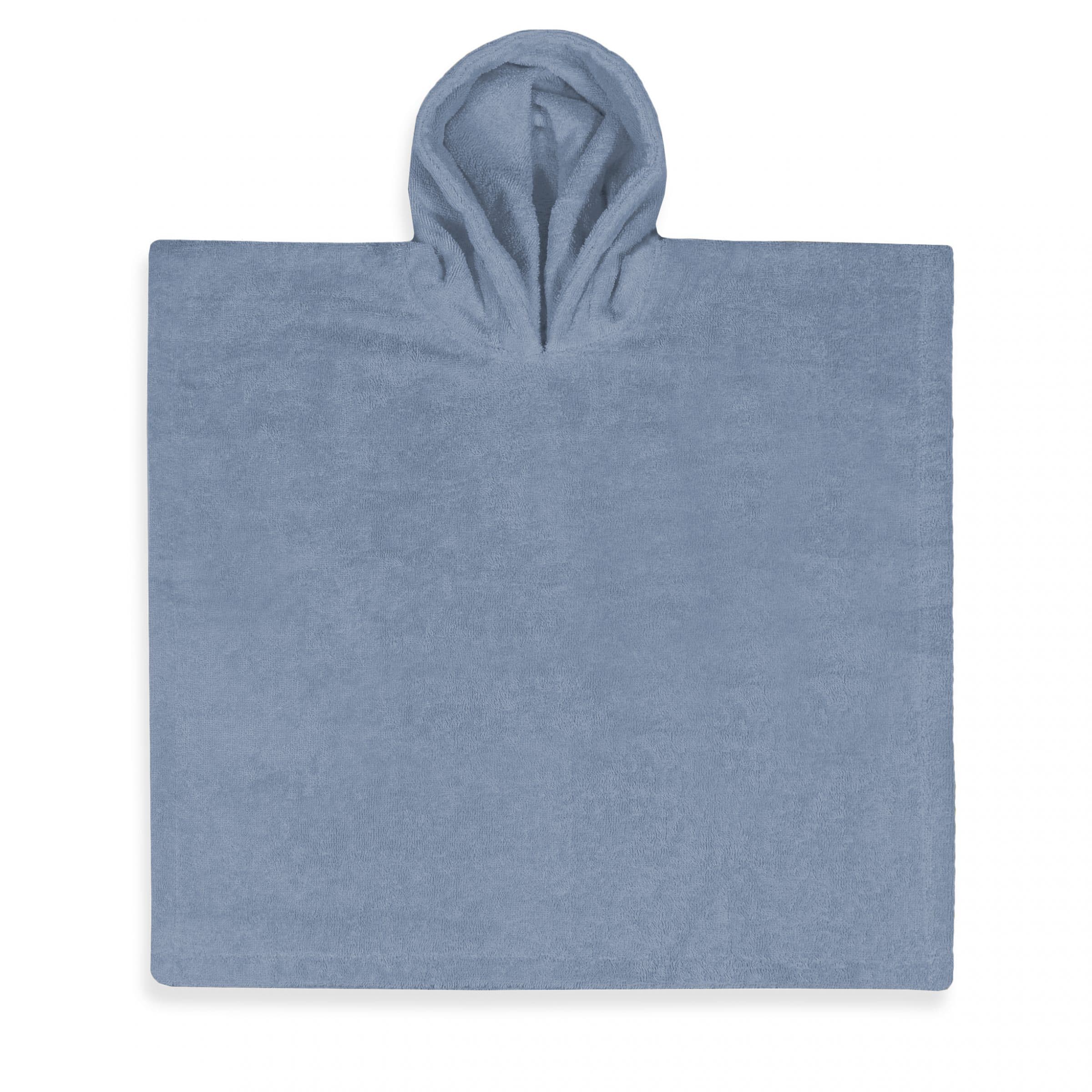 Badponcho Kind met naam - Grey/blue (2-4 jaar)