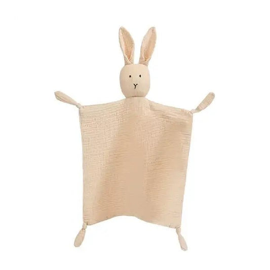 Knuffeldoekje konijn met naam - Beige - Pienies