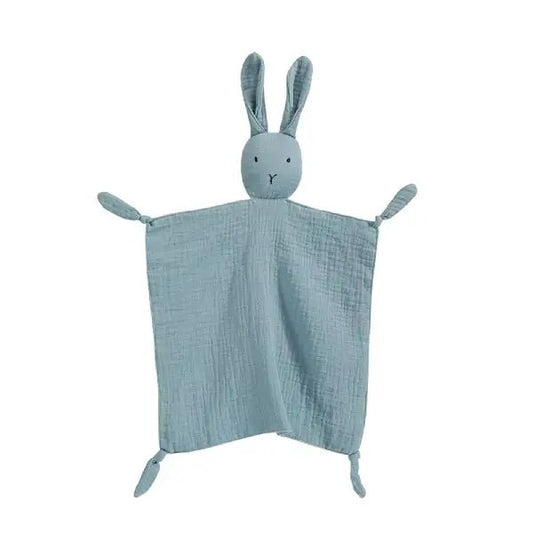 Knuffeldoekje konijn met naam - Blauw - Pienies