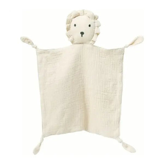 Knuffeldoekje leeuw met naam - Beige - Pienies