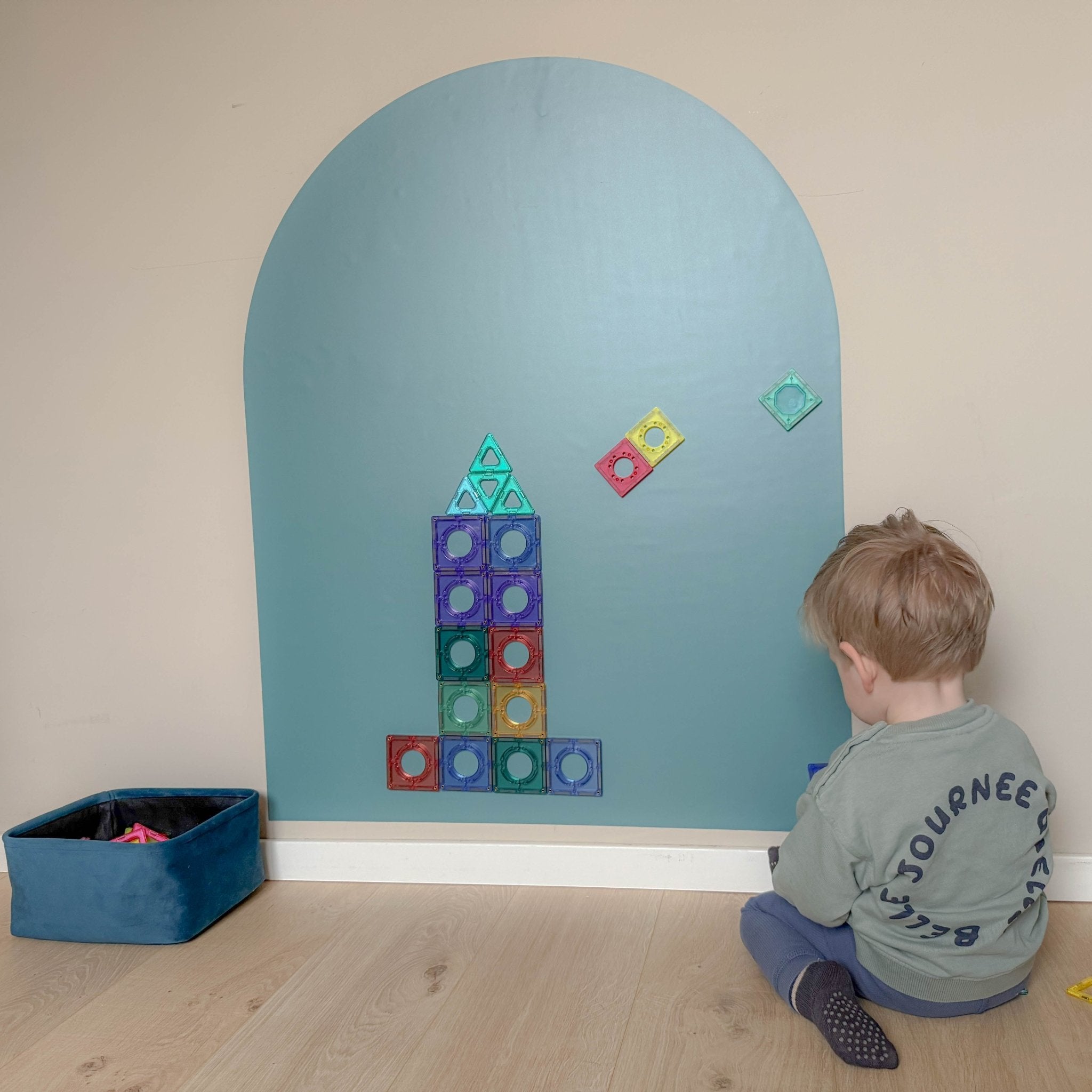 Magnetische muursticker Boog 80x100 - Blauw - Pienies