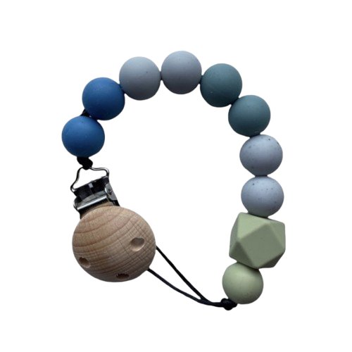 Speenkoord met naam - Siliconen - Yale Blauw - Pienies
