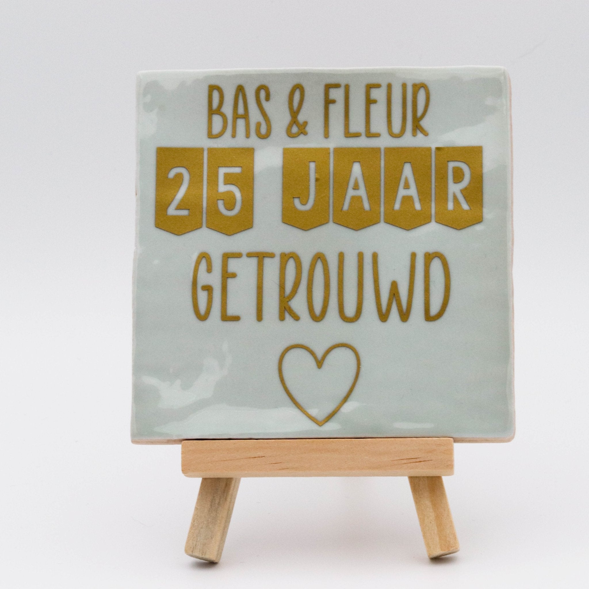 Tegeltje 25 jaar getrouwd - Pienies