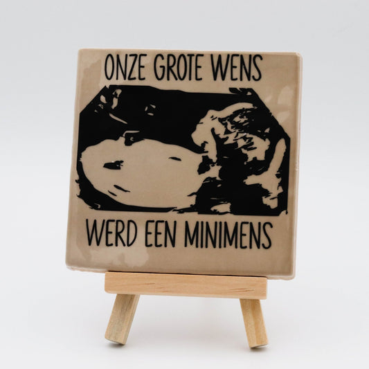 Tegeltje met echofoto - Grote wens - Pienies