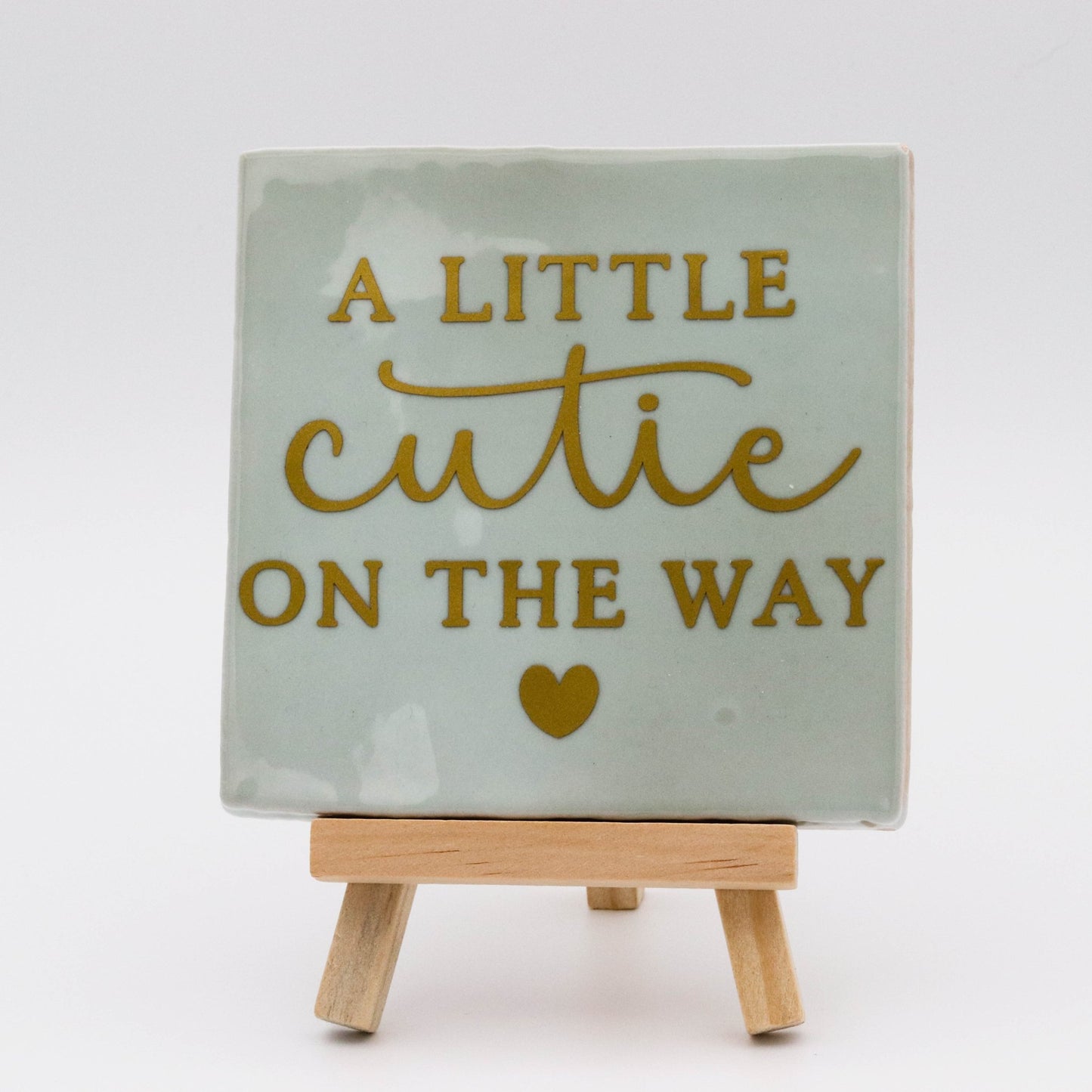 Tegeltje met tekst A Little Cutie - Pienies