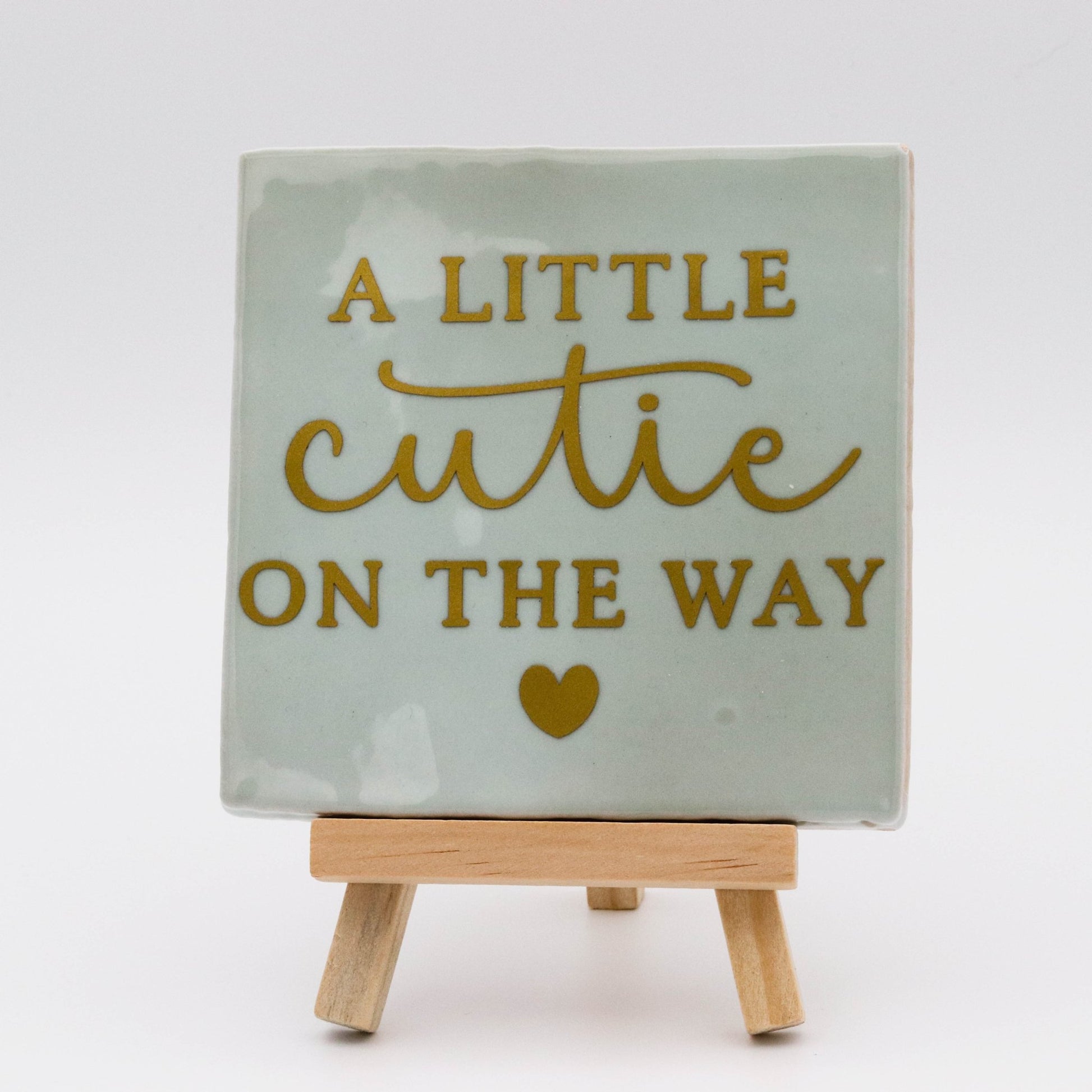 Tegeltje met tekst A Little Cutie - Pienies