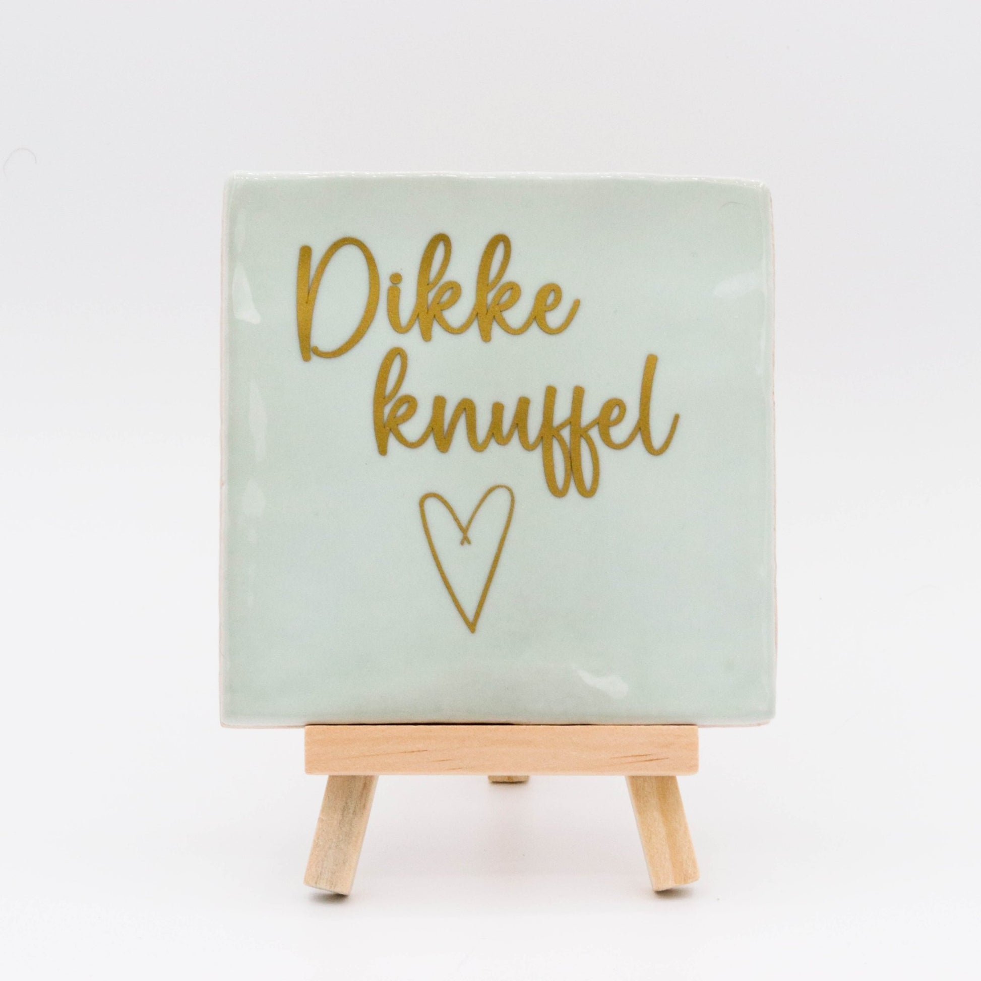 Tegeltje met tekst Dikke knuffel - Pienies