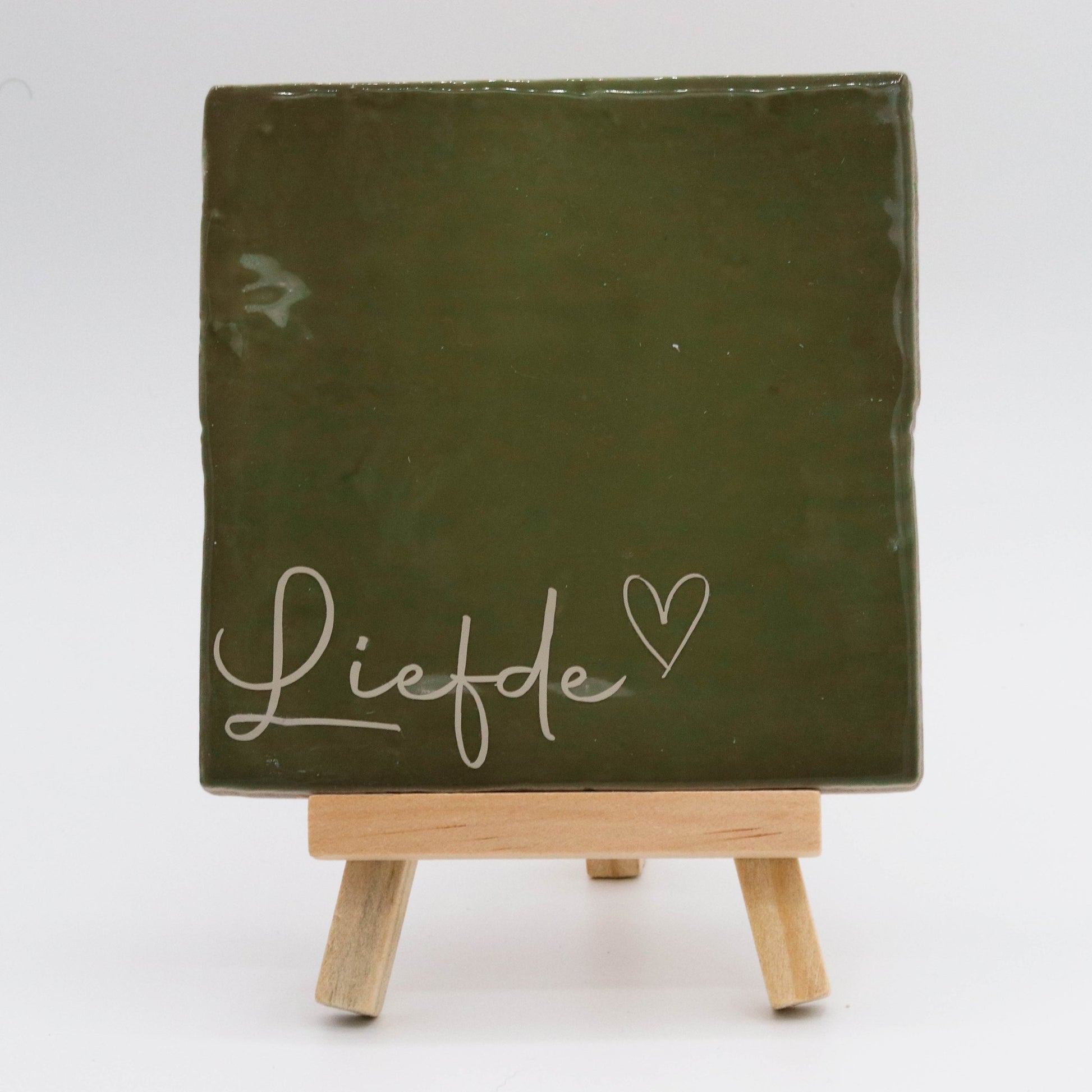 Tegeltje met tekst Liefde - Pienies