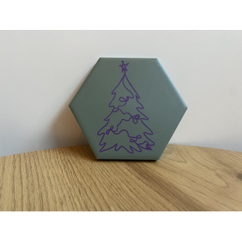 Tegeltje hexagon kerstboom