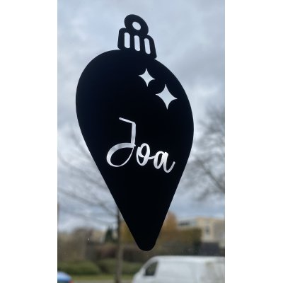 Raamsticker kerstbal Joa