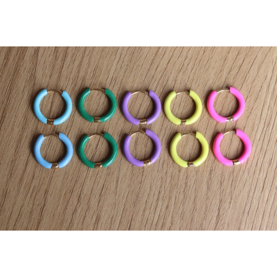 Oorbellen gekleurde ringen