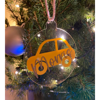 Kerstbal auto geel